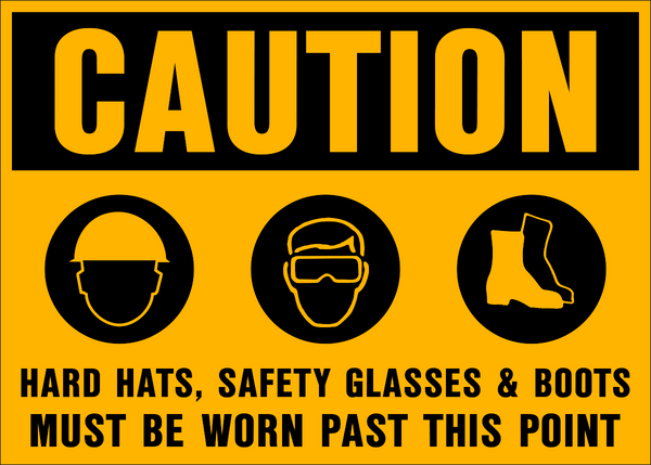 Caution Head Eye And Foot Protection Western Safety Sign