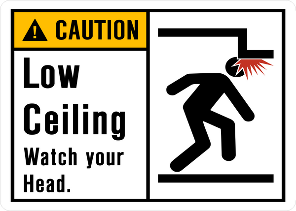 Watch Your Head Signs Caution Low Ceiling Signs Metal Saferty Signs  Reflective 10 x 7 Rust Free Aluminum UV Protected Waterproof Durable Easy