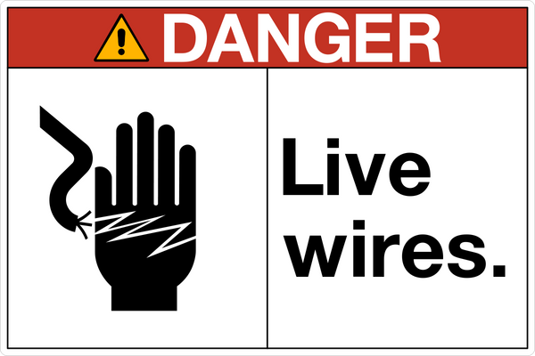 Danger Live Wires Sign, SKU: S2-4137