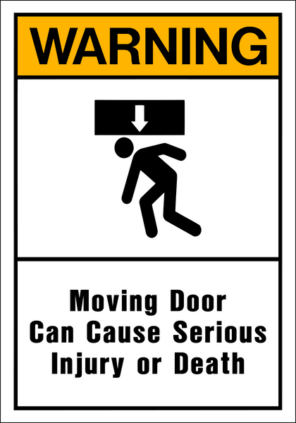 Warning - Moving Door – Western Safety Sign