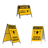 Caution Overhead Power Lines A-Frame Sign Stand