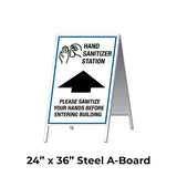 Hand Sanitizer Station Ahead A-Frame Sign Stand