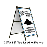 Hand Sanitizer Station Ahead A-Frame Sign Stand