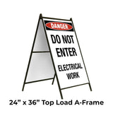 Danger Do Not Enter Electrical Work A-Frame Sign Stand