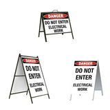 Danger Do Not Enter Electrical Work A-Frame Sign Stand