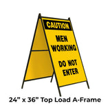 Caution Men Working Do Not Enter A-Frame Sign Stand