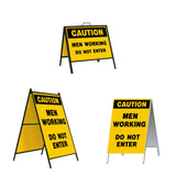 Caution Men Working Do Not Enter A-Frame Sign Stand