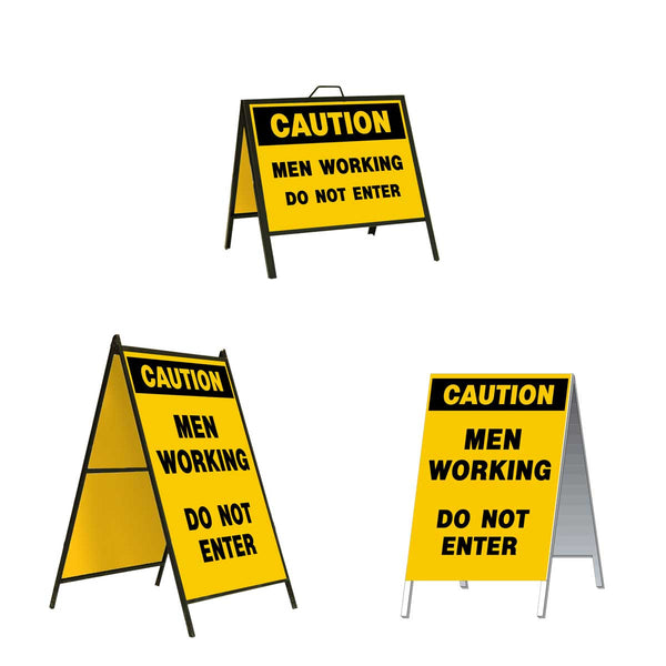 Caution Men Working Do Not Enter A-Frame Sign Stand – Western Safety Sign