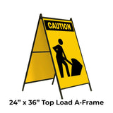 Caution Roadwork Symbol A-Frame Sign Stand