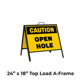 Caution Open Hole A-frame Sign Stand