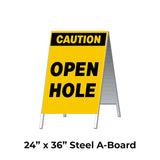 Caution Open Hole A-frame Sign Stand