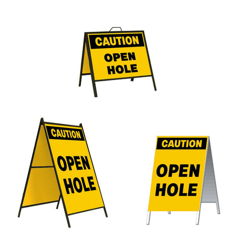 Caution Open Hole A-frame Sign Stand