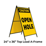 Caution Open Hole A-frame Sign Stand