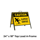 Caution Slippery Surface A-Frame Sign Stand