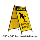 Caution Slippery Surface A-Frame Sign Stand