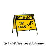 Caution Trip Hazard A-Frame Sign Stand