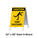 Caution Trip Hazard A-Frame Sign Stand