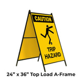 Caution Trip Hazard A-Frame Sign Stand