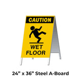 Caution Wet Floor A-Frame Sign Stand