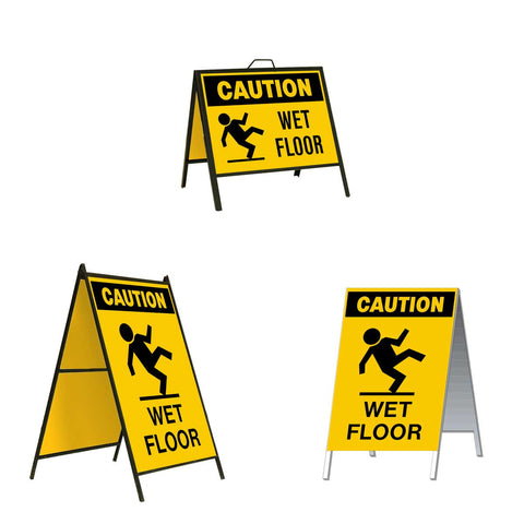 Caution Wet Floor A-Frame Sign Stand