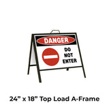 Danger Do Not Enter with symbol A-Frame Sign Stand