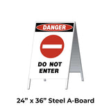 Danger Do Not Enter with symbol A-Frame Sign Stand