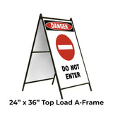 Danger Do Not Enter with symbol A-Frame Sign Stand