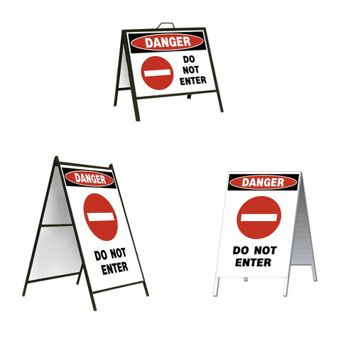 Danger Do Not Enter with symbol A-Frame Sign Stand