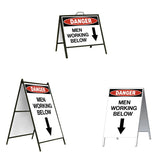 Danger Men Working Below with Down Arrow A-frame Sign Stand