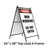 Danger Men Working Do Not Enter A-Frame Sign Stand