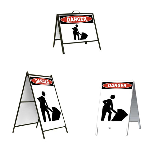 Danger Roadwork Symbol A-Frame Sign Stand