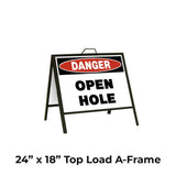 Danger Open Hole A-Frame Sign Stand