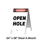 Danger Open Hole A-Frame Sign Stand