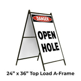 Danger Open Hole A-Frame Sign Stand