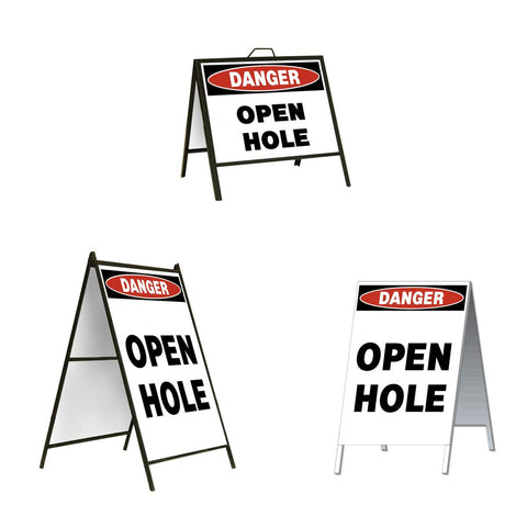 Danger Open Hole A-Frame Sign Stand