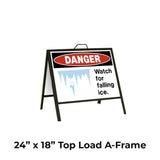 Danger Watch for Falling Ice A-Frame Sign Stand