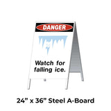 Danger Watch for Falling Ice A-Frame Sign Stand