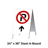 No Parking Ahead A-Frame Sign Stand