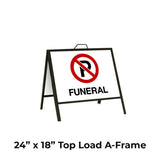 No Parking Funeral A-Frame Sign Stand