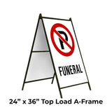 No Parking Funeral A-Frame Sign Stand