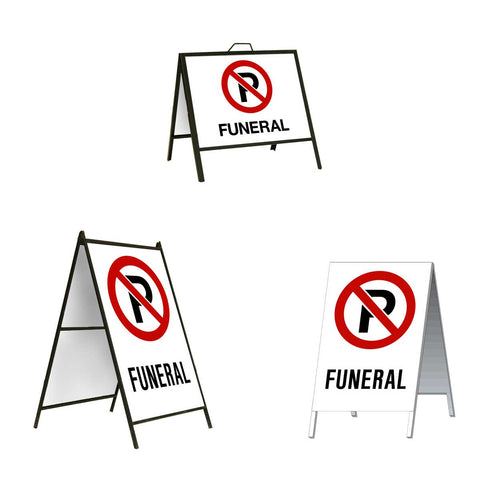 No Parking Funeral A-Frame Sign Stand