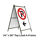 No Parking on the Left with arrow A-Frame Sign Stand