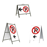 No Parking on the Left with arrow A-Frame Sign Stand