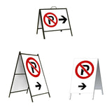 No Parking on the Right with arrow A-Frame Sign Stand