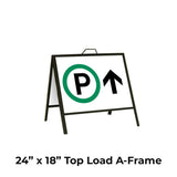 Parking Ahead with Arrow A-Frame Sign Stand