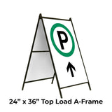 Parking Ahead with Arrow A-Frame Sign Stand