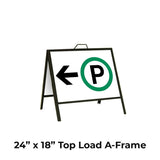 Parking on the Left with Arrow A-Frame Sign Stand