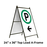 Parking on the Left with Arrow A-Frame Sign Stand