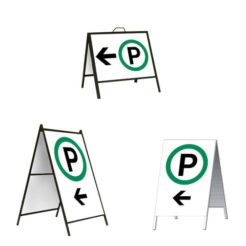 Parking on the Left with Arrow A-Frame Sign Stand