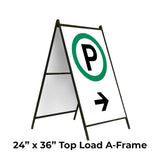 Parking on the Right with Arrow A-Frame Sign Stand